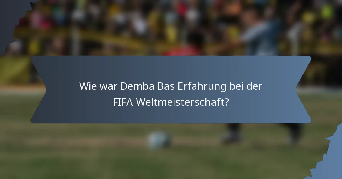 Wie war Demba Bas Erfahrung bei der FIFA-Weltmeisterschaft?